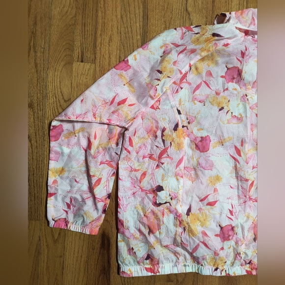 NWT Nanette Lepore Play wind suit zip up rain jacket, women's 2X, floral pink - Picture 8 of 11